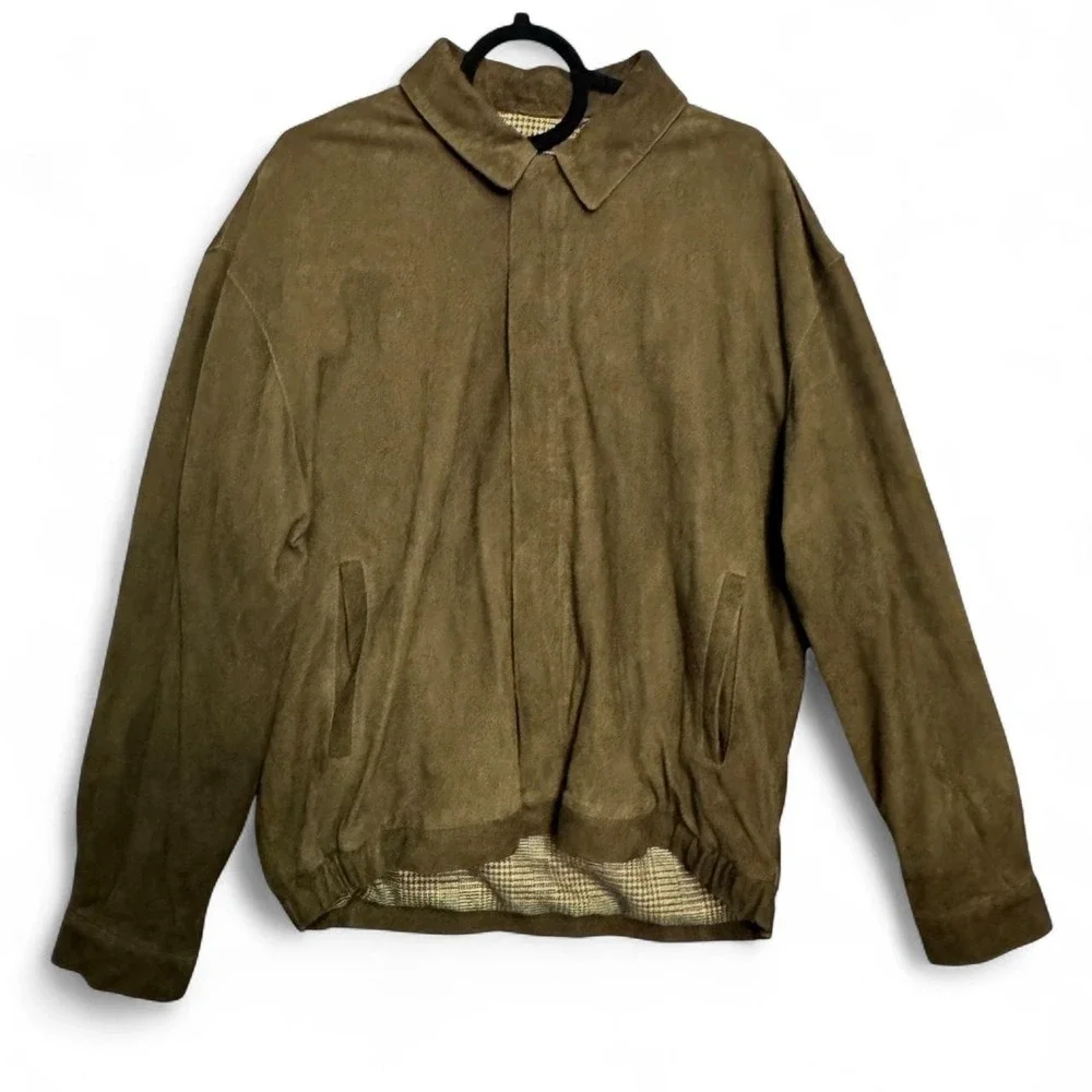 Vintage McKenzie Tribe Jacket Men's M Brown Bomber Genuine Leather Suede Zip